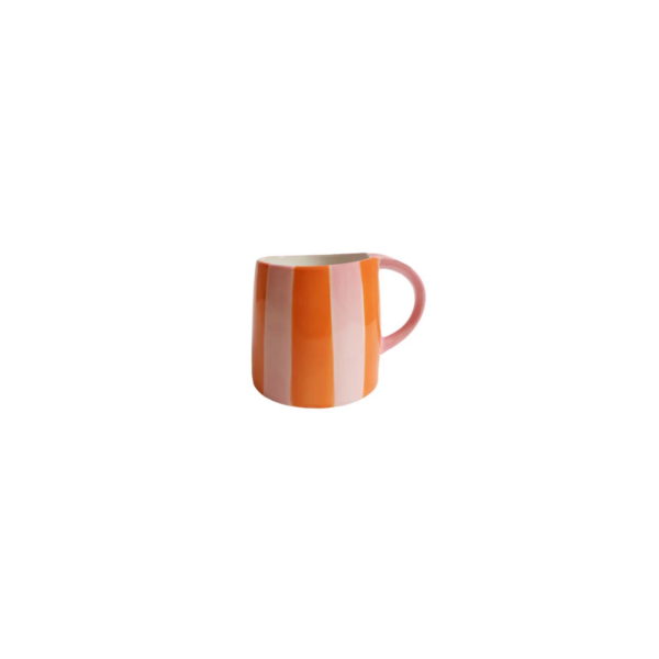 Gestreepte Mok Roze Oranje