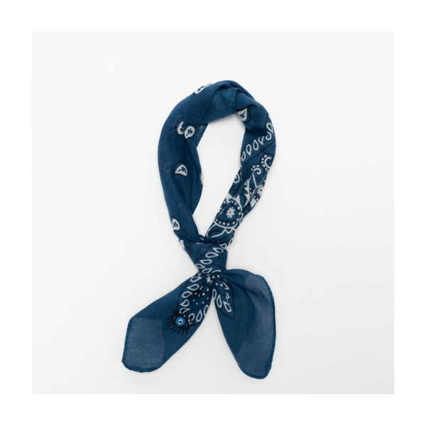 Fay bandana paisley petrol blauw met oog